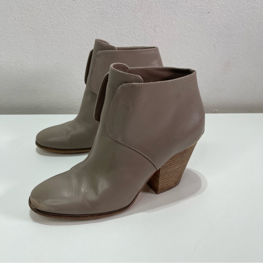 Cole Haan Grand OS Hayden Gray Leather Heel Ankle Boots Women 6B Bootie Dressy